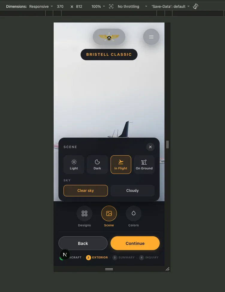 Golden Wings mobile, in-progress build