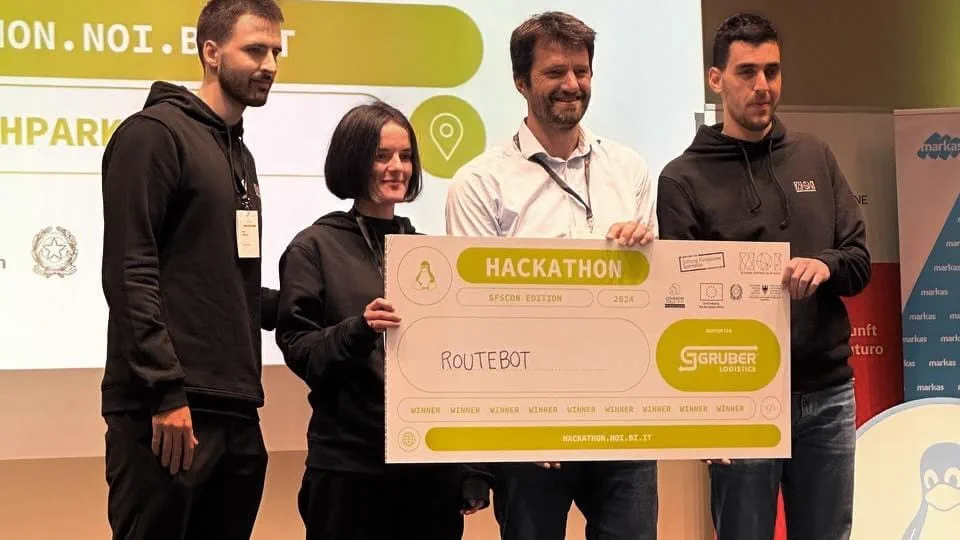 RouteBOT AI team at the GRUBER Logistics Challenge, NOI Hackathon 2024